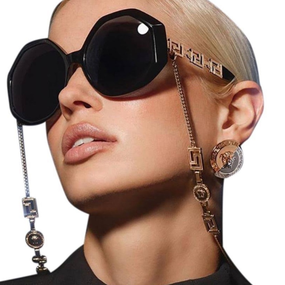 BRAND NEW VERSACE VE4395 534587 Black/Dark Grey Women Sunglasses